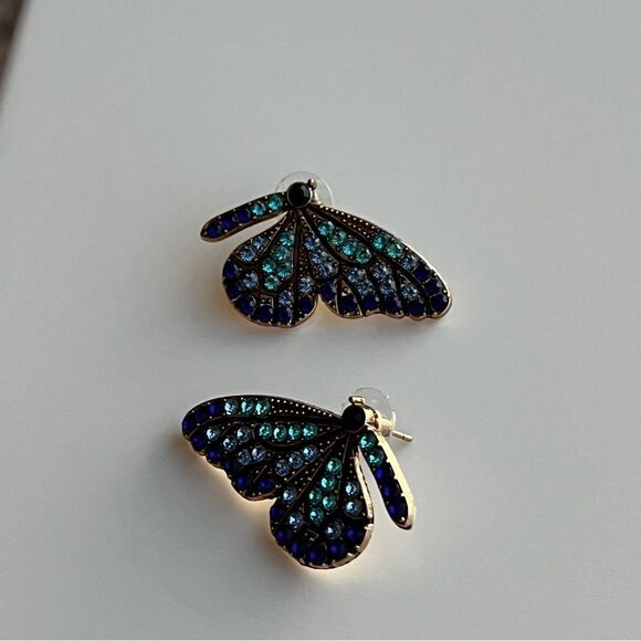 Rhinestone Butterfly Earrings - Picture 8 of 10